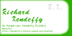 richard kendeffy business card