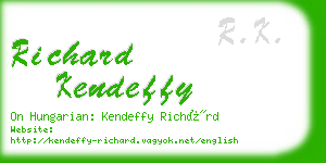 richard kendeffy business card